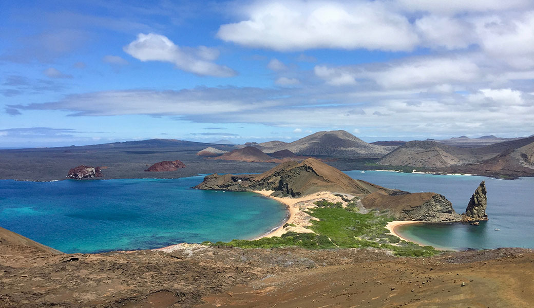 Pinnacle Rock on Bartolome Island is visited as part of the Galapagos Santa Cruz Tour